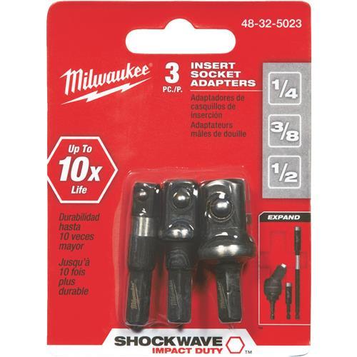 Milwaukee Shockwave 3-Piece Insert Socket Adapter Set 48-32-5023
