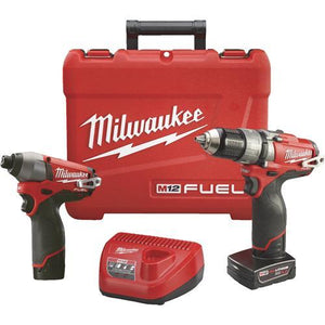 Milwaukee M12 FUEL Li-Ion Brushless Hammer Drill & Impact Cordless Tool Combo Kit 2598-22