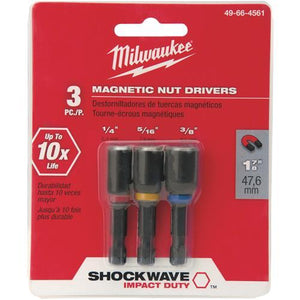 Milwaukee Shockwave 3-Piece Impact Magnetic Nutdriver Bit Set 49-66-4561