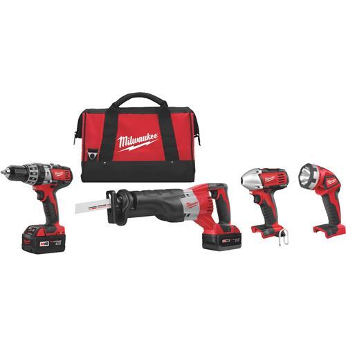 Milwaukee M18 Li-Ion 4-Tool Cordless Tool Combo Kit 2696-24