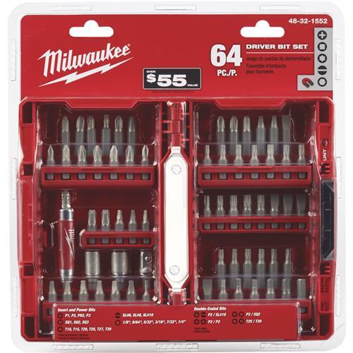 Milwaukee 64-Piece Standard Screwdriver Bit Set 48-32-1552