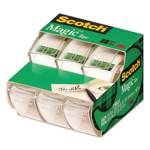Scotch Magic Tape in Dispensers, 0.75" x 300", Clear, Pack of 3 Rolls