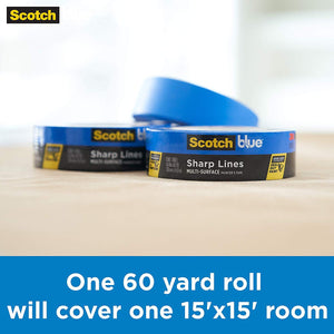 Scotch Painter's Tape 2090EL-36E Trim + Baseboards, 1.41" Width, Blue
