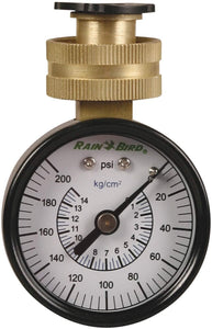 Rain Bird P2A Water Pressure Test Gauge, 3/4" Female Hose Thread, 0-200 psi