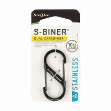 Load image into Gallery viewer, Nite Ize Size-2 S-Biner Dual Carabiner, Stainless-Steel, Black