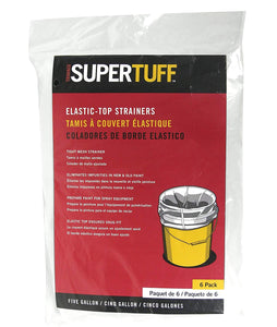 Trimaco 30206 SuperTuff Regular Mesh/Elastic Top Bag Strainers, 5 Gallon, (6-Pack)