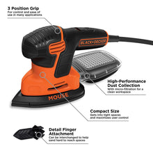 Load image into Gallery viewer, BLACK+DECKER Mouse Detail Sander, Compact Detail (BDEMS600)