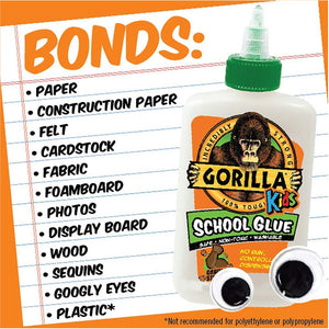 Gorilla 2754201 School Glue, 1-Pack, White