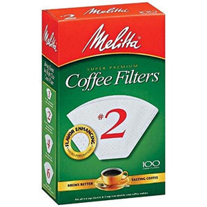 Melitta U S A Inc 622712 No. 2 Cone White Paper Filter, 100 Count (Pack of 4)