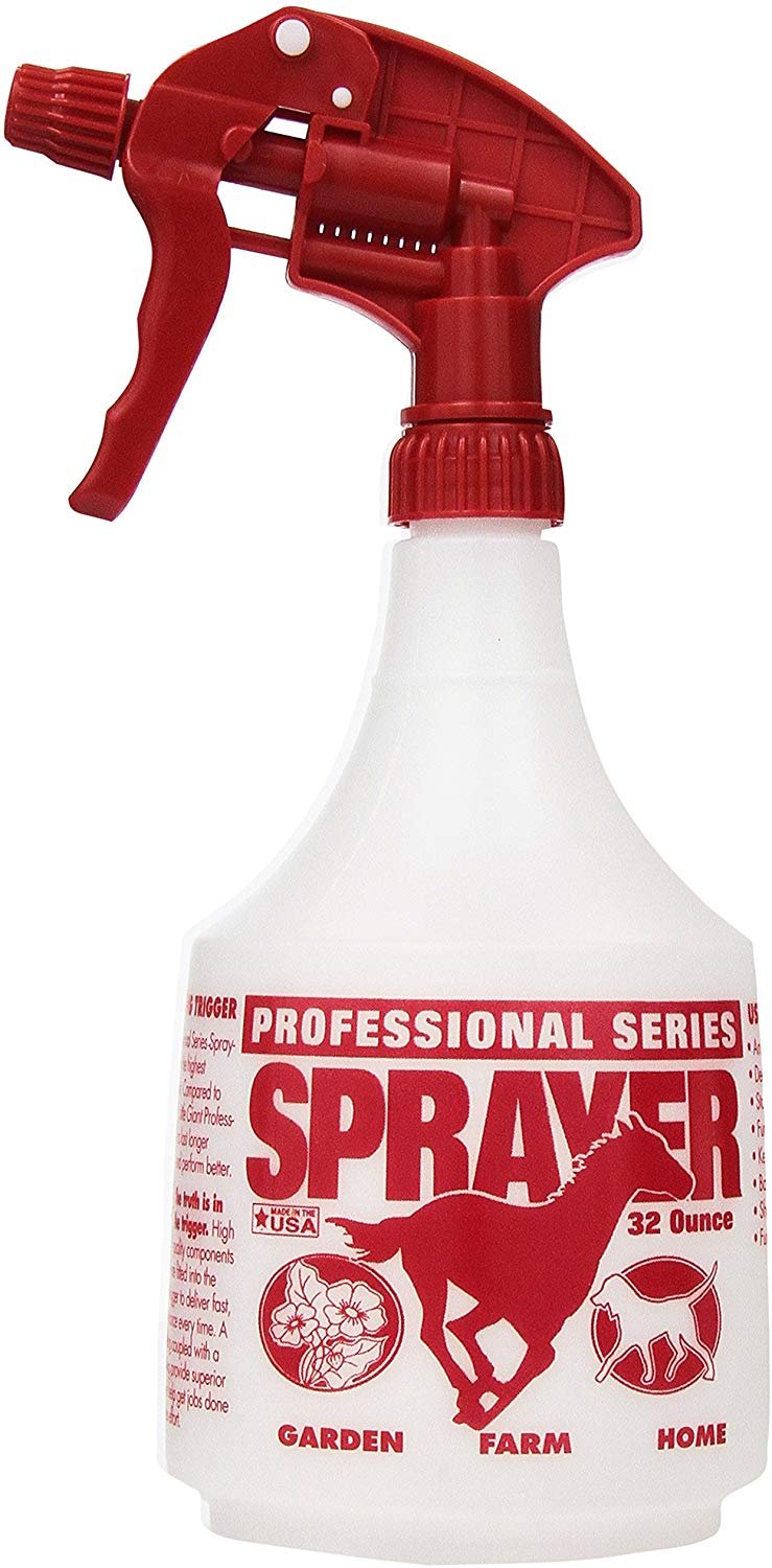 LITTLE GIANT Miller Manufacturing PS32RED Plastic All Purpose Pest Spray Bottle for Dogs and Horses, 32-Ounce