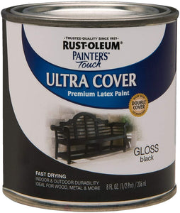 Rust-Oleum 1979730 Painters Touch Latex, Half Pint, Gloss Black