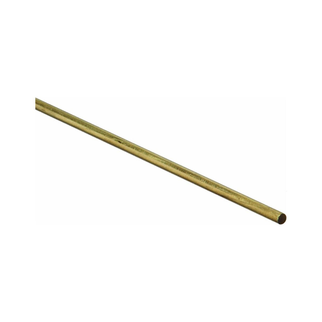 Stanley National N215-228 Stanley Round Rod, 1/8 In Dia X 36 In L, Solid, Brass