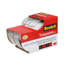 Load image into Gallery viewer, Scotch Transparent Tape, Standard Width, Engineered for Office and Home Use, Glossy Finish, 3/4 x 250 Inches, 2 Rolls (2157SS)