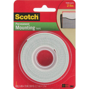 3M Scotch Mounting Tape, .5-Inch by 75-Inch, 5-PACK