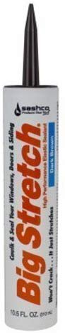Sashco 10008 2 Pack 10.5 oz. Big Stretch Acrylic Latex High Performance Caulking Sealant, Dark Brown