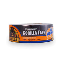 Load image into Gallery viewer, Gorilla All Weather Outdoor Waterproof Duct Tape, UV and Temperature Resistant, 1.88&quot; x 25 yd, Black (Pack of 1) (4-(Pack))