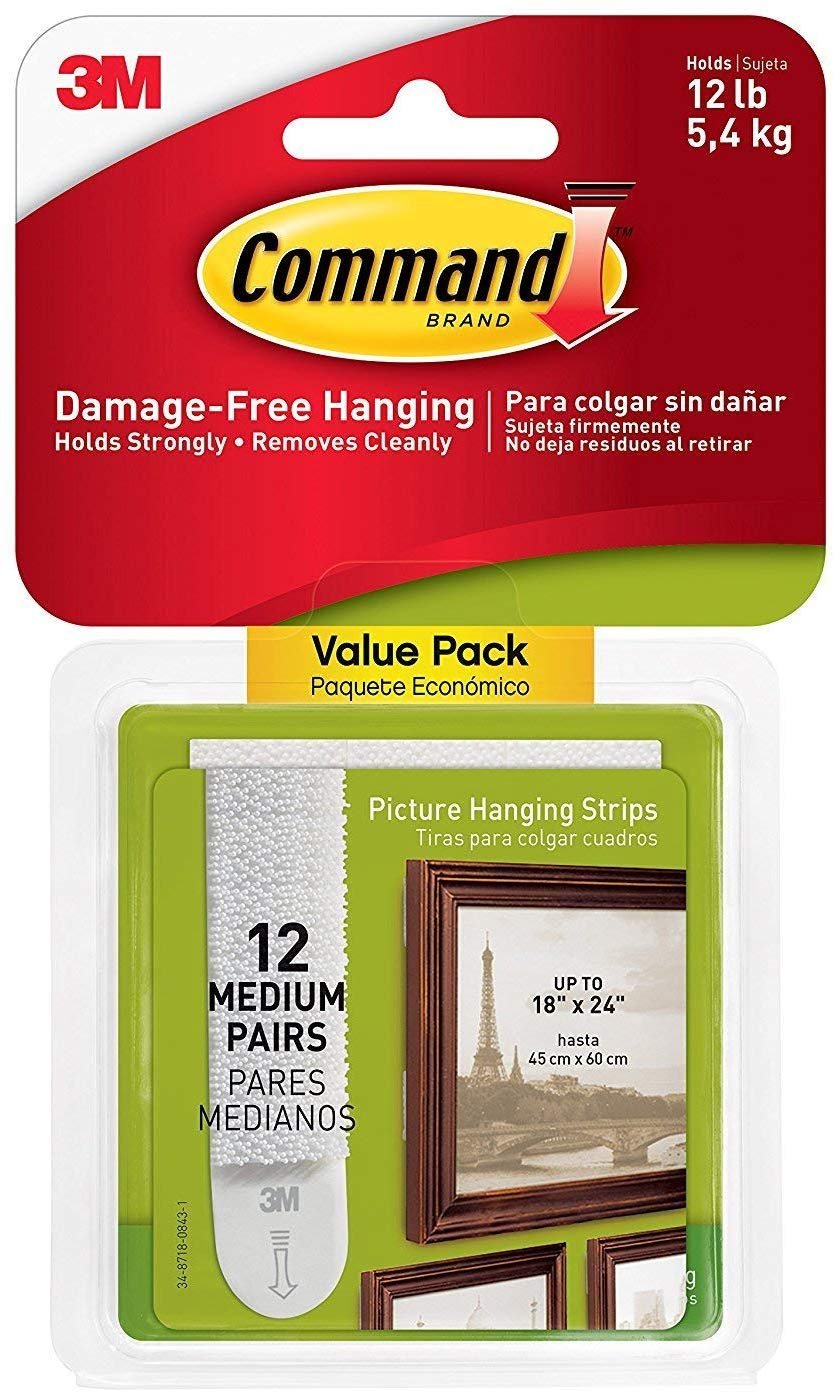Command Picture Hanging Strips Value Pack, Medium  48-Pairs (17204-12ES)