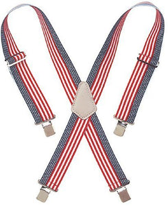 CLC Custom Leathercraft 110USA Heavy Duty Elastic Work Suspenders, USA Flag Print