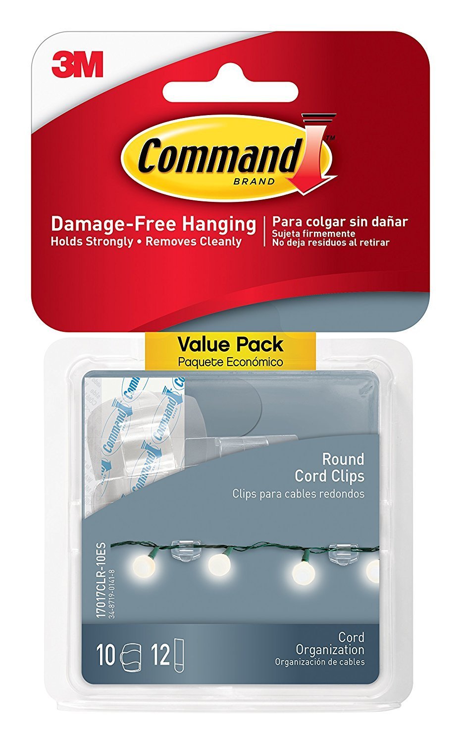 Command Indoor Light Clips TPNLY, Clear, 80-Clips