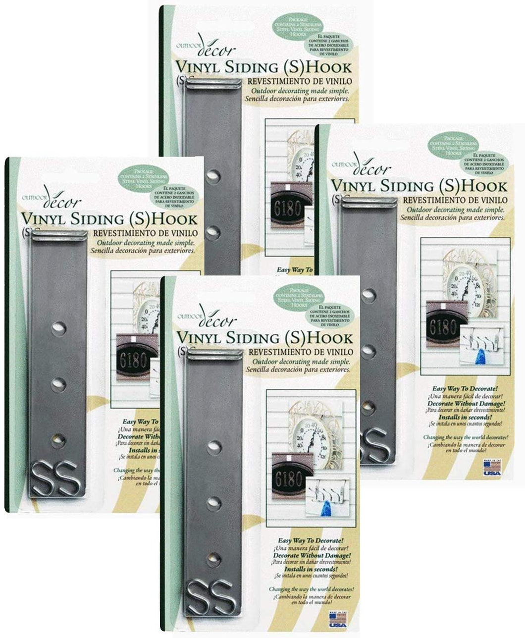 Outdoor Decor VSH06 2 Pack Vinyl Siding S Hook