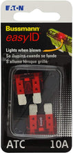 Load image into Gallery viewer, Bussmann BP/ATC-10ID easyID Illuminating Blade Fuse, (Pack of 2)