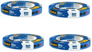 3M Scotch-Blue 2090 Safe-Release Crepe Paper Multi-Surfaces Painters Masking Tape, 27 lbs/in Tensile Strength, 60 yds Length x 3/4" Width, Blue (Pack of 3)