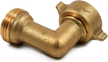 Load image into Gallery viewer, Camco 90 Degree Hose Elbow- Eliminates Stress and Strain On RV Water Intake Hose Fittings, Solid Brass (22505)