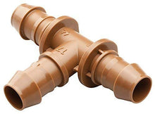 Load image into Gallery viewer, Rain Bird BT50/4PK Drip Irrigation 1/2&quot; Barbed Tee Fitting, 4 Pack x 3, tan