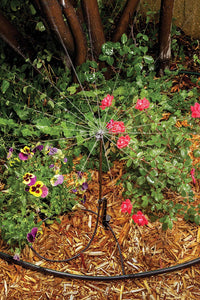 Rain Bird MSSTKTF1S Drip Irrigation Micro-Spray on Adjustable Height Staked Riser with 1/4" Tubing and Barbed Coupler, 360° Full Circle Pattern, 0 - 13.5' Spray Distance