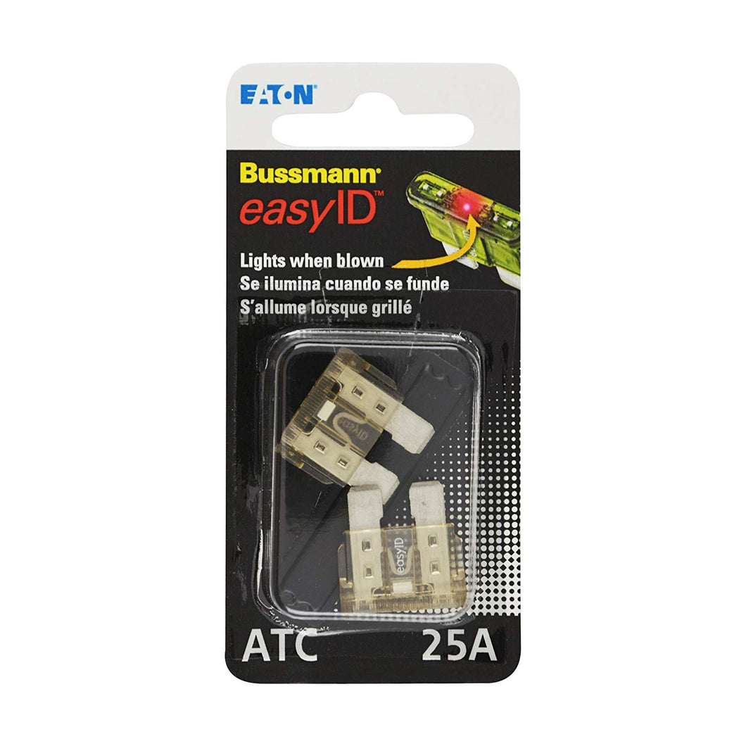 Bussmann BP/ATC-25ID easyID Illuminating Blade Fuse, (Pack of 2)