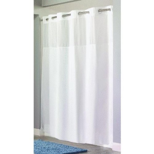 Hookless RBH40LS01 Fabric Shower Curtain - White