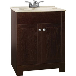 Rsi Home Products CBPPFSJVO24 Aluminum Fully Assembled Sedona Java Combo Vanity, Includes SST Countertop, 24", Beige