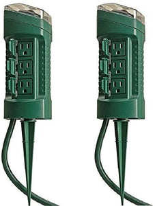 Yard Master 13547WD 6-Outlet Power Stake Timer with Light Sensor & 6-Foot Cord, Green (2;;PACK)
