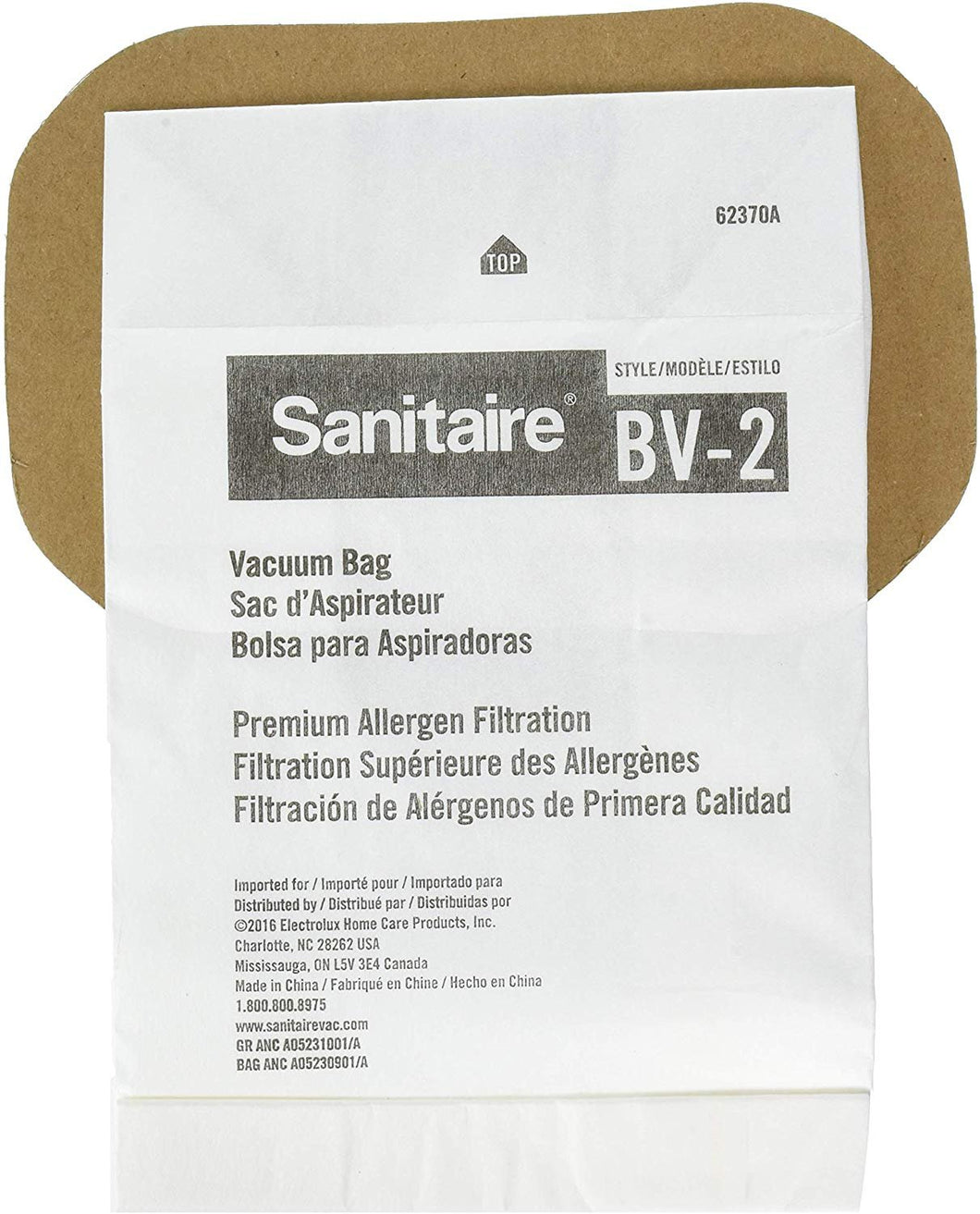 Sanitaire BV-2 Premium Paper Bag, White