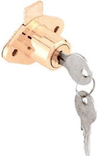 Load image into Gallery viewer, Prime-Line U 9947 Drawer &amp; Cabinet Lock, 7/8 in. Outside Diameter, Diecast, Brass Plated