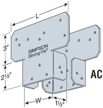 Load image into Gallery viewer, Simpson Strong Tie #AC6-WEST Ac6 6x6 Twin Post Cap