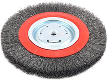 Load image into Gallery viewer, Forney 72762 Wire Bench Wheel Brush, Wide Face Coarse Crimped with 1/2-Inch and 5/8-Inch Arbor, 8-Inch-by-.014-Inch