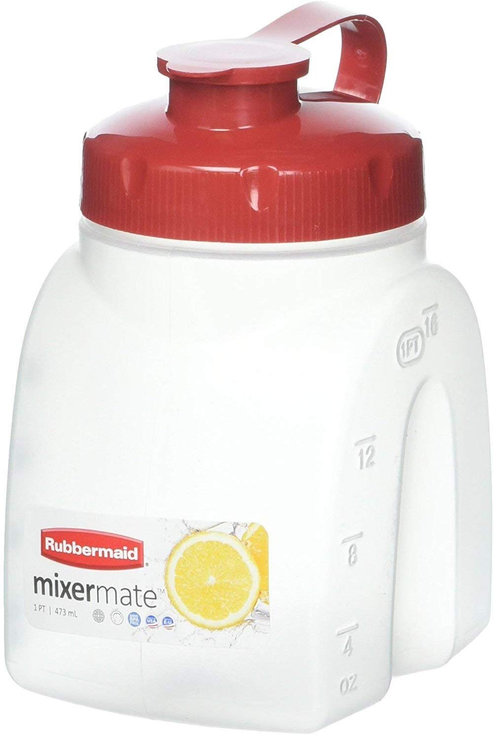 Rubbermaid 849-3101-3238 FBA_FG3093RDCHILI MixerMate Servin' Saver, 1 Pint Bottle, 1-Pack, White