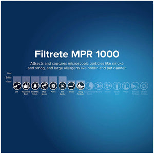 Filtrete 16x25x1, AC Furnace Air Filter, MPR 1000, Micro Allergen Defense, 6-Pack