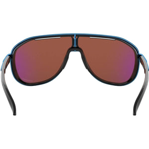 Oakley Women's OO4133 Outpace Rectangular Metal Sunglasses, Polished Black Sapphire/Prizm Sapphire, 26 mm