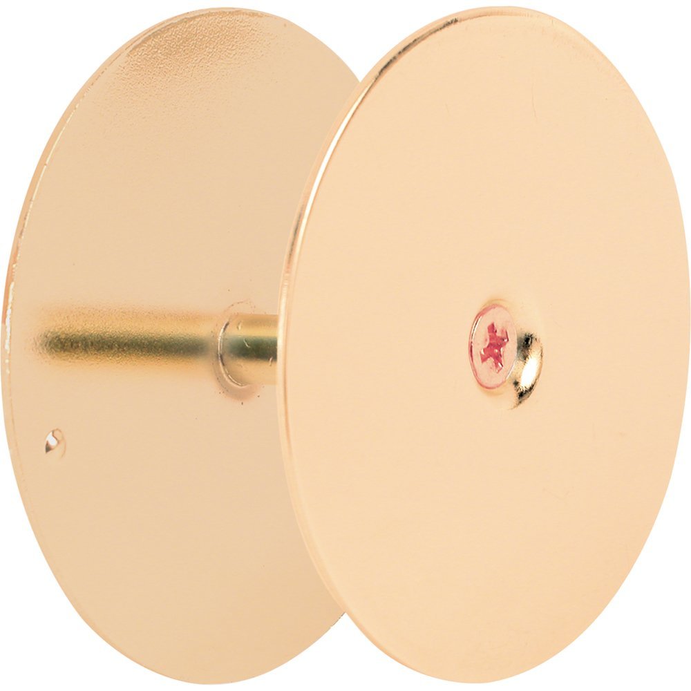 Defender Security U 9516 Door Hole Cover Plate – Maintain Entry Door Security by Covering Unused Hardware Holes, 2-5/8” Diameter, Brass Plated