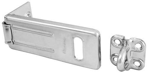 Master Lock Steel, Zinc Plated Hasp with Hardened Locking Eye, 3-1/2 in Long, 703D, 3-1/2 Inch