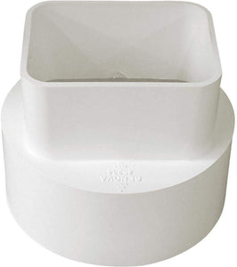 Genova Products S45234 Styrene Downspout Adapter, 2" x 3" x 4", White