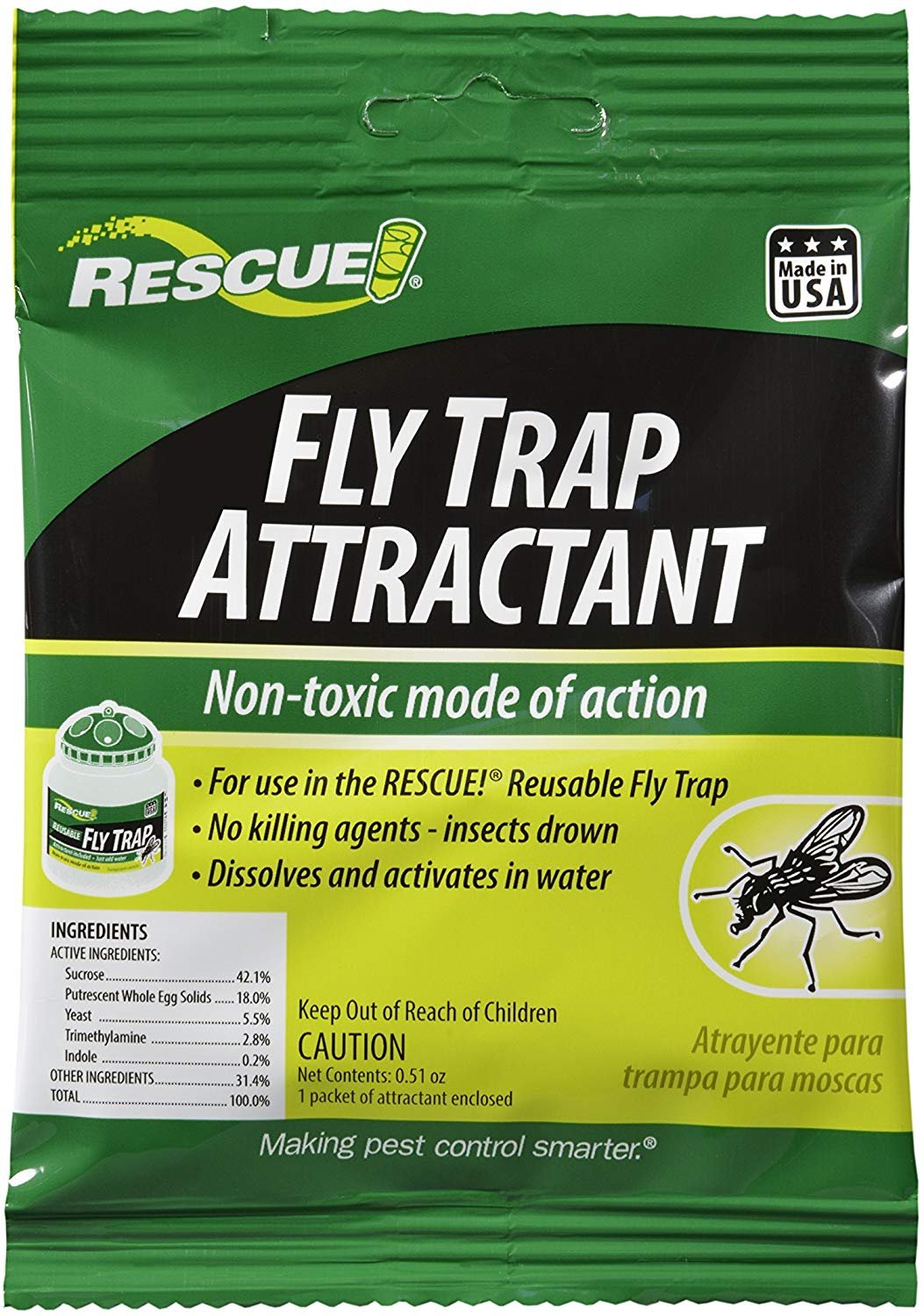 RESCUE Outdoor Non-Toxic Reusable Fly Trap Attractant Refill