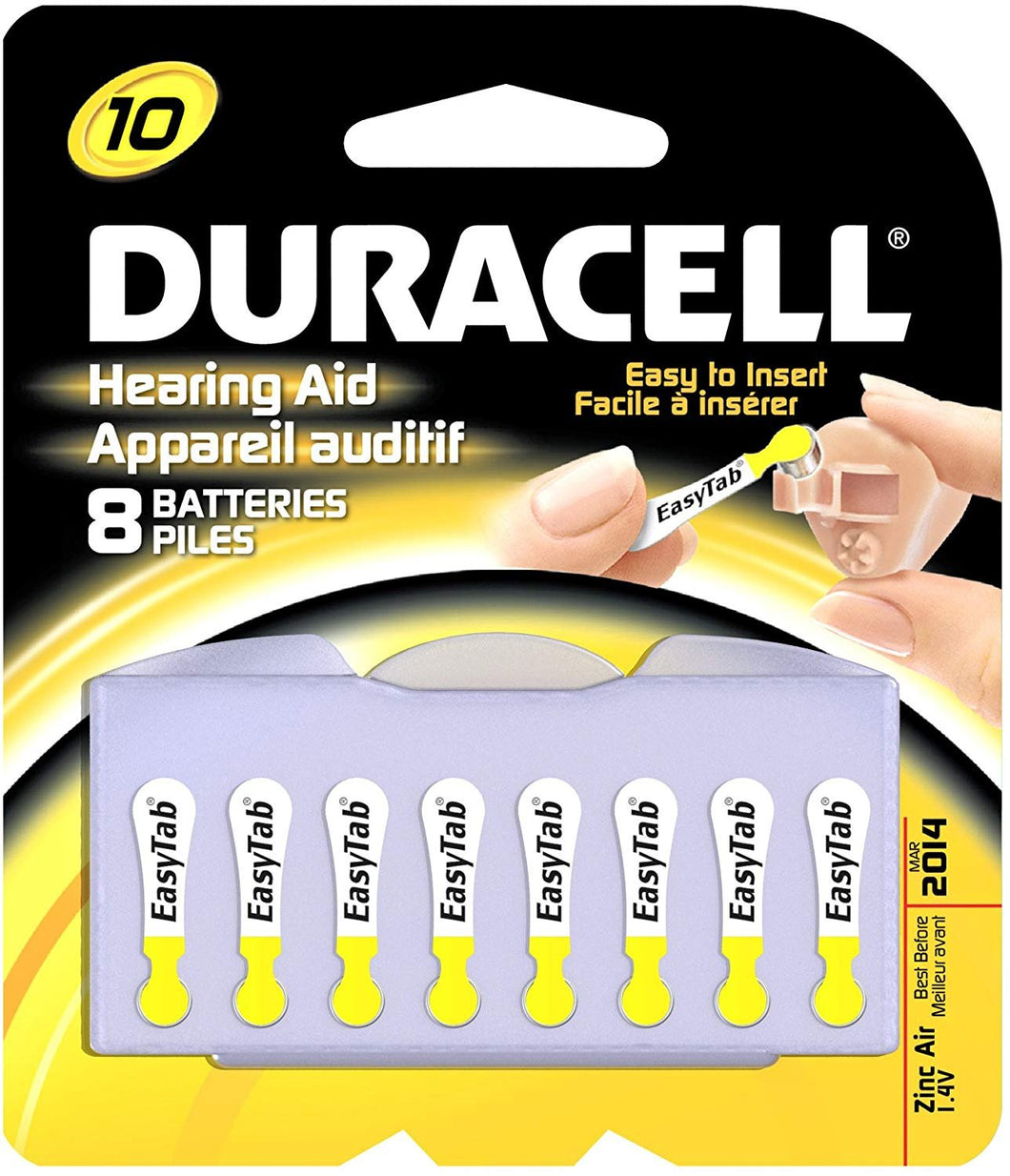 Duracell Hearing Aid 10 Batteries, 8-Count