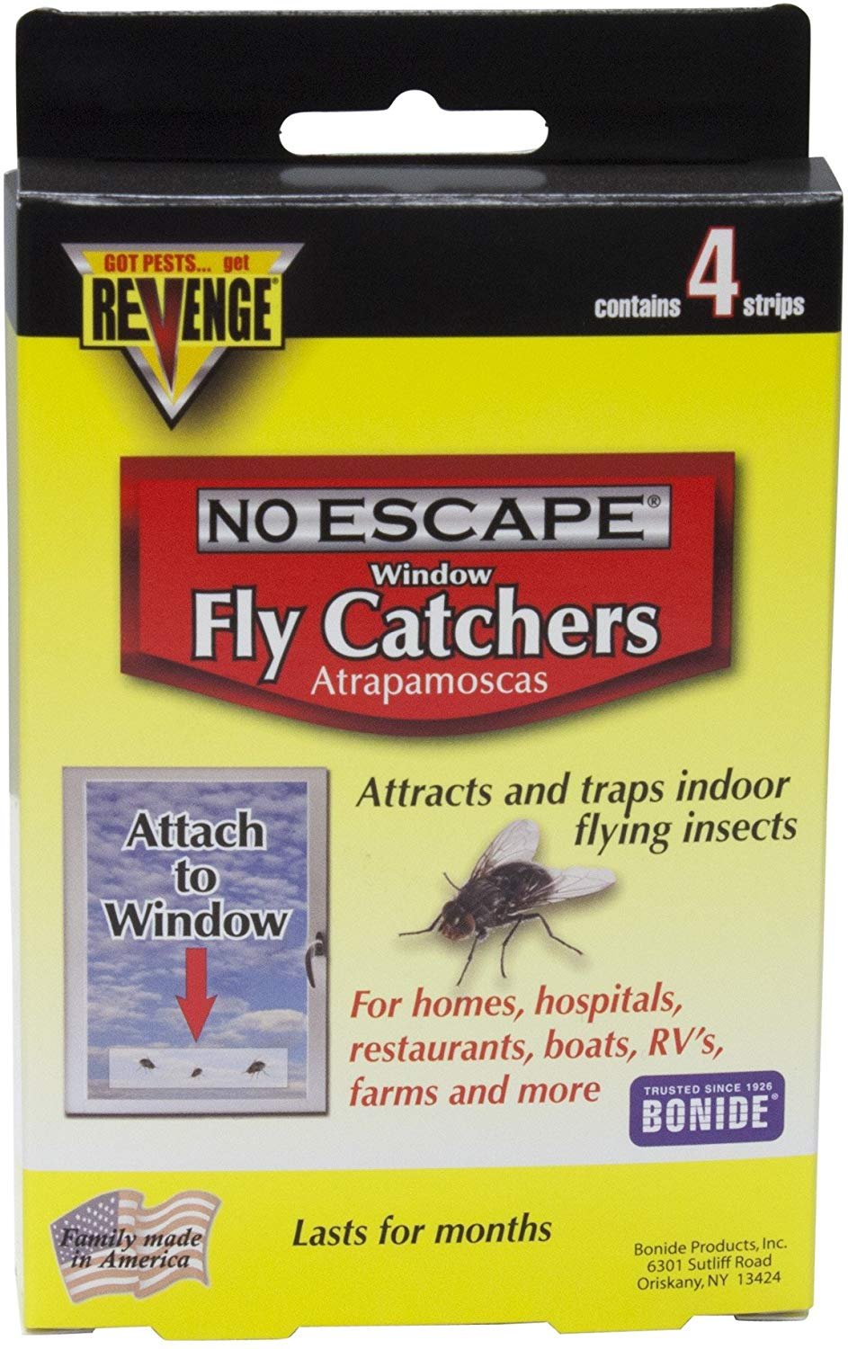 Revenge Window Fly Catchers - 1 Box (4 Strips)