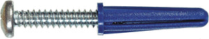 The Hillman Group 5066 Blue Ribbed Plastic Anchors