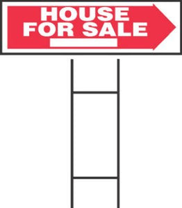 Hy-Ko RS-801 10" X 24" Red & White House for Sale Sign