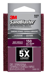 3M SandBlaster Bare Surfaces Sponge, 150-Grit