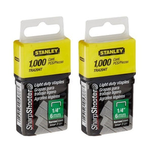 Stanley TRA204T 1/4 Inch Light Duty Narrow Crown Staples, Pack of 1000(Pack of 2000)